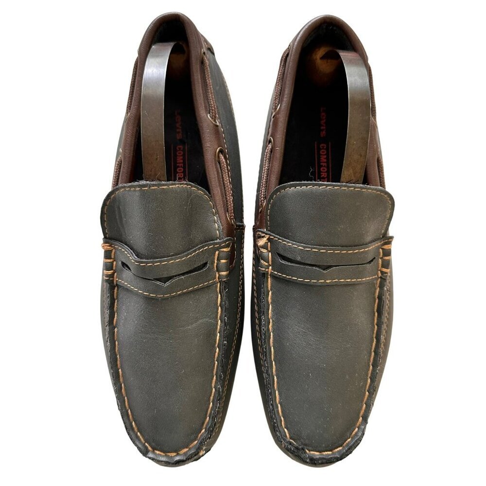 Levi's Comfort Shoes Loafer‎ Boat Shoes Men’s Forest Green Brown Size 9
